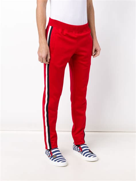 gucci track pants red men|gucci tracksuit pants.